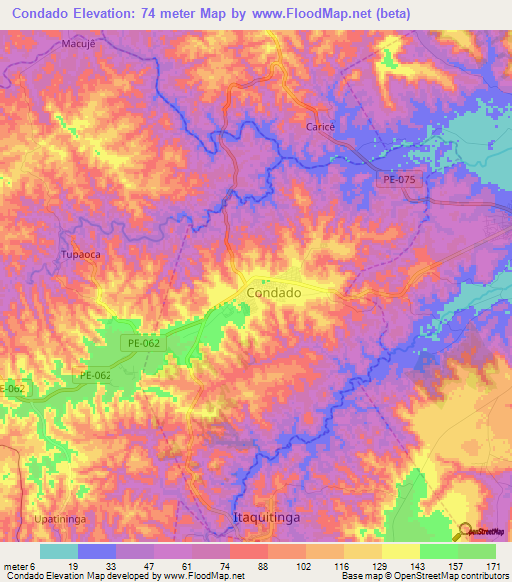 Condado,Brazil Elevation Map