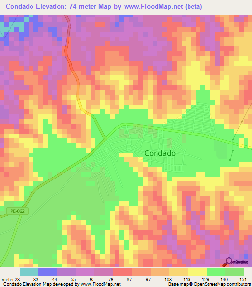 Condado,Brazil Elevation Map