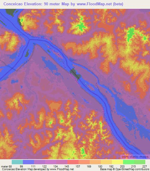 Conceicao,Brazil Elevation Map