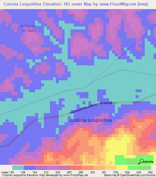 Colonia Leopoldina,Brazil Elevation Map