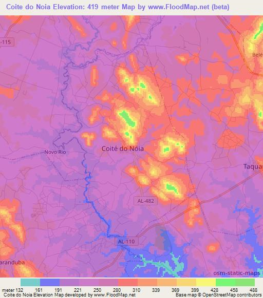 Coite do Noia,Brazil Elevation Map