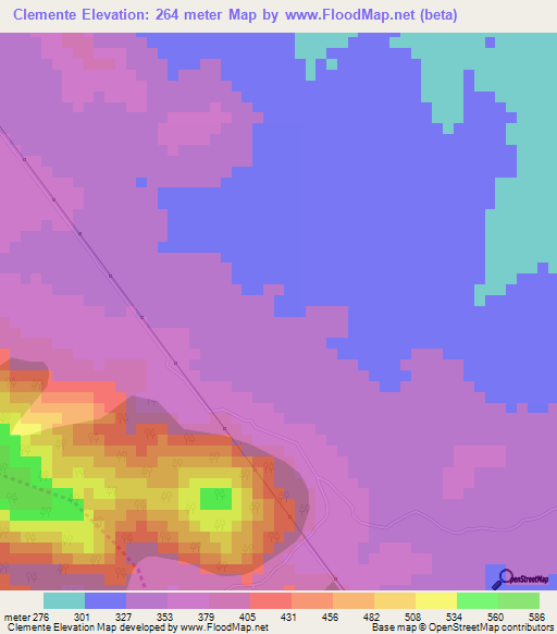 Clemente,Brazil Elevation Map