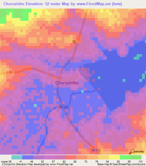 Chorozinho,Brazil Elevation Map