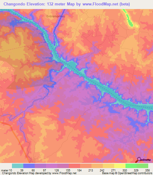 Changondo,Brazil Elevation Map