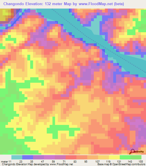 Changondo,Brazil Elevation Map