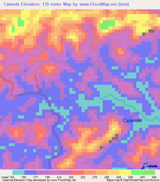 Catende,Brazil Elevation Map