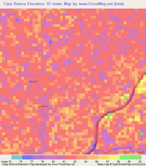 Casa Branca,Brazil Elevation Map
