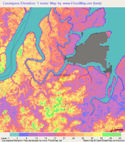 Carutapera,Brazil Elevation Map