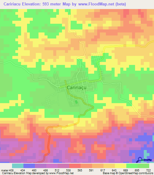 Caririacu,Brazil Elevation Map