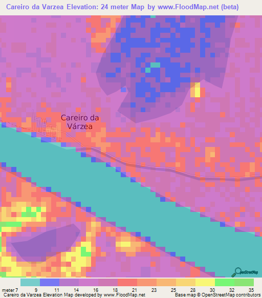 Careiro da Varzea,Brazil Elevation Map