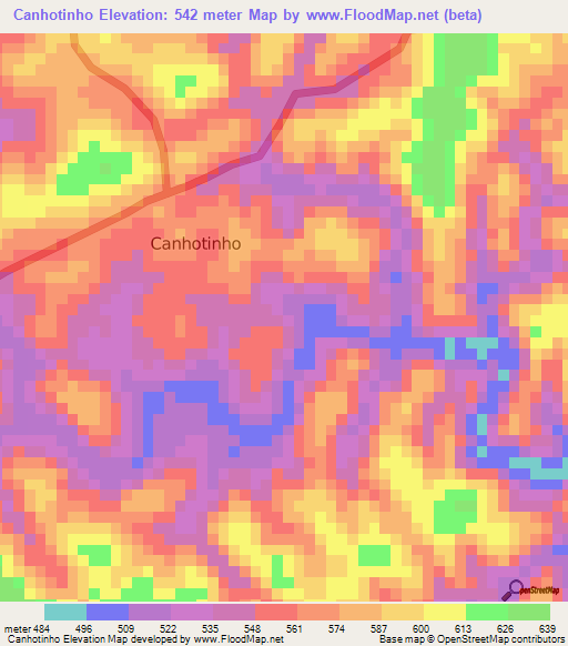 Canhotinho,Brazil Elevation Map