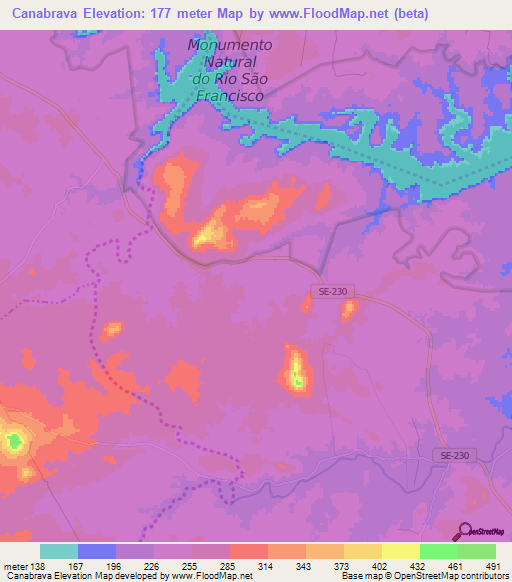 Canabrava,Brazil Elevation Map