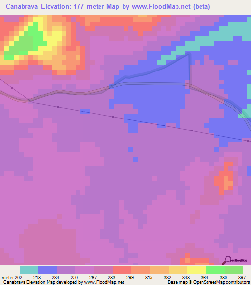 Canabrava,Brazil Elevation Map