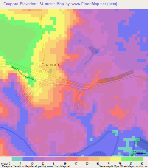 Caapora,Brazil Elevation Map