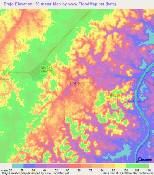 Brejo,Brazil Elevation Map