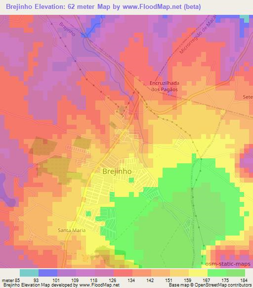 Brejinho,Brazil Elevation Map