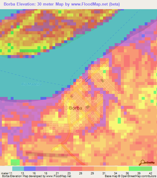 Borba,Brazil Elevation Map