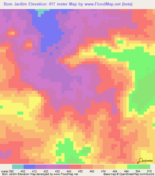 Bom Jardim,Brazil Elevation Map