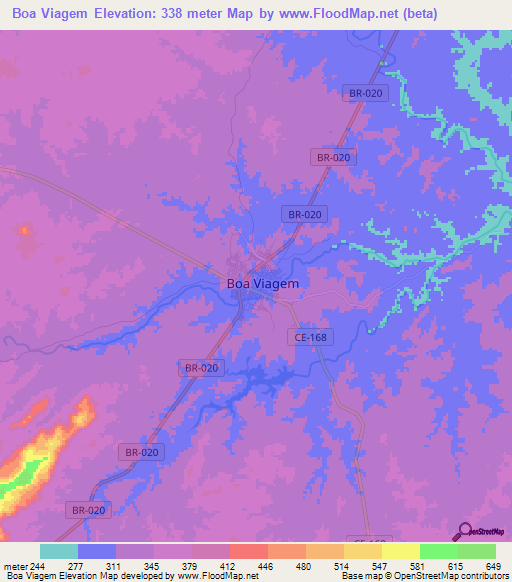 Boa Viagem,Brazil Elevation Map