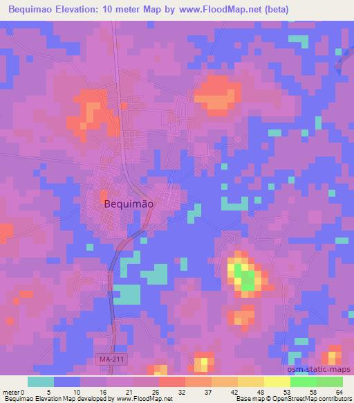 Bequimao,Brazil Elevation Map