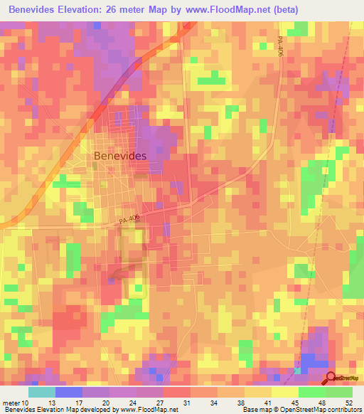 Benevides,Brazil Elevation Map