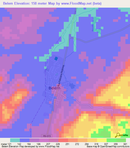 Belem,Brazil Elevation Map