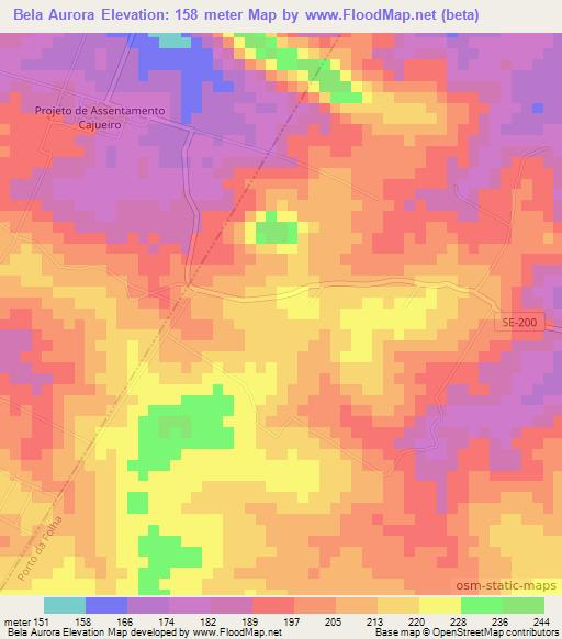 Bela Aurora,Brazil Elevation Map