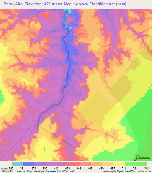 Barro Alto,Brazil Elevation Map