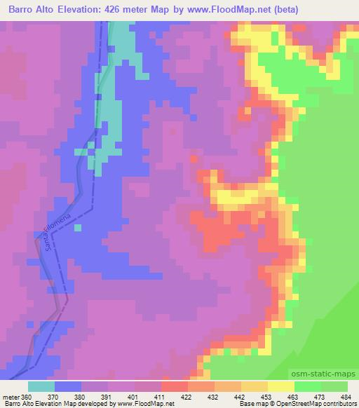 Barro Alto,Brazil Elevation Map