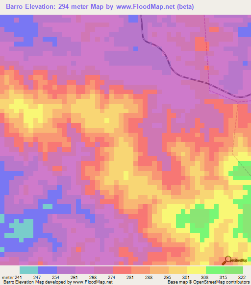 Barro,Brazil Elevation Map