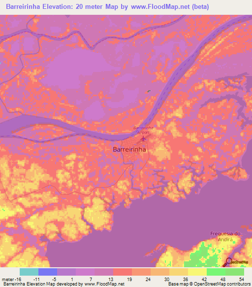 Barreirinha,Brazil Elevation Map