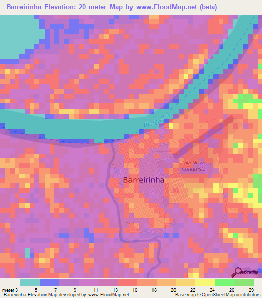 Barreirinha,Brazil Elevation Map