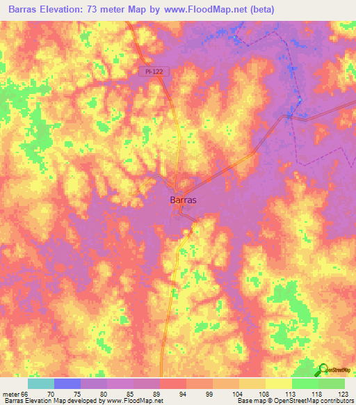 Barras,Brazil Elevation Map