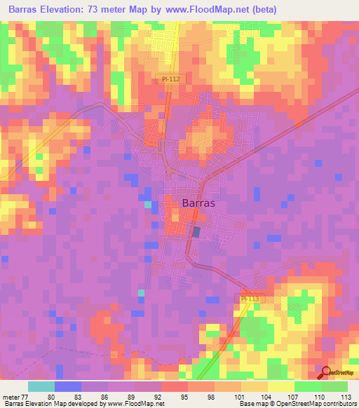 Barras,Brazil Elevation Map