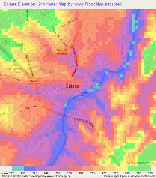 Balsas,Brazil Elevation Map