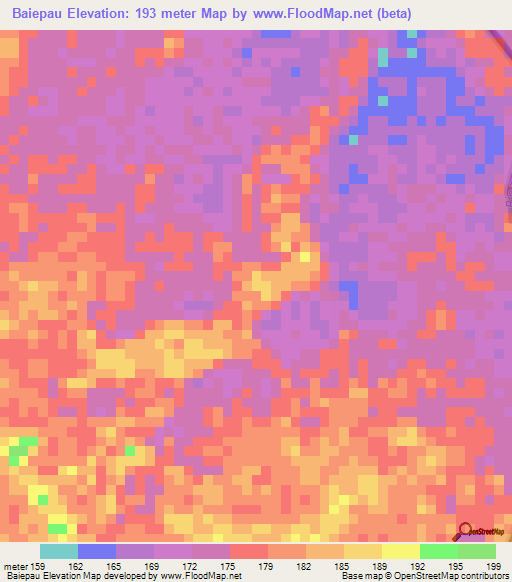 Baiepau,Brazil Elevation Map