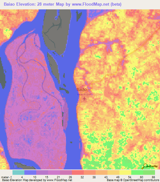 Baiao,Brazil Elevation Map