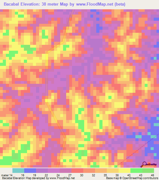 Bacabal,Brazil Elevation Map