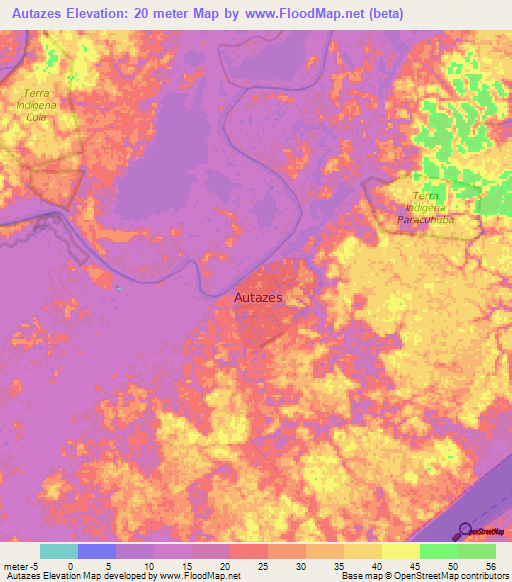 Autazes,Brazil Elevation Map