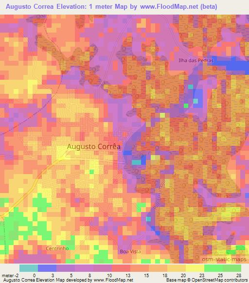 Augusto Correa,Brazil Elevation Map