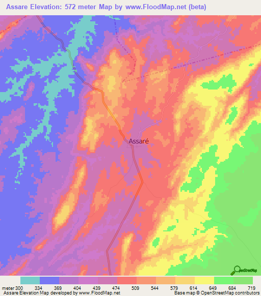 Assare,Brazil Elevation Map