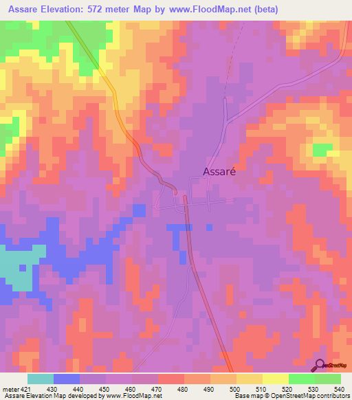 Assare,Brazil Elevation Map