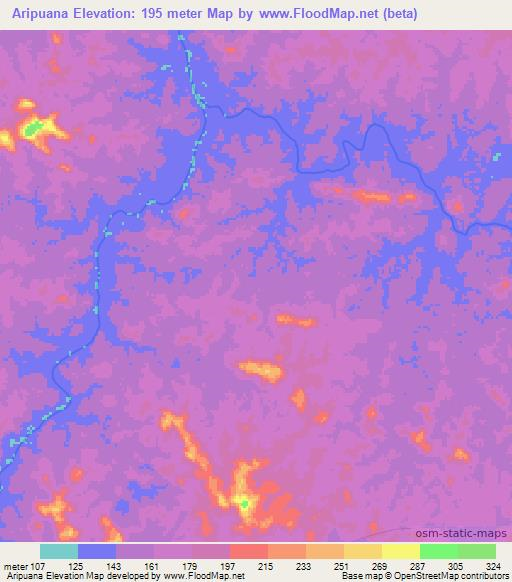 Aripuana,Brazil Elevation Map