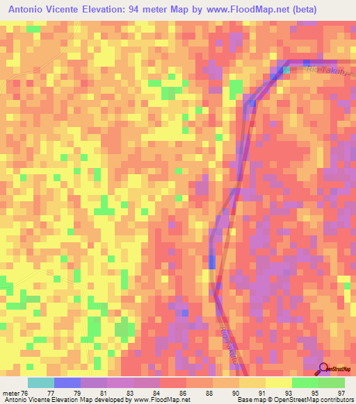 Antonio Vicente,Brazil Elevation Map