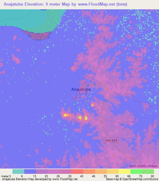 Anajatuba,Brazil Elevation Map