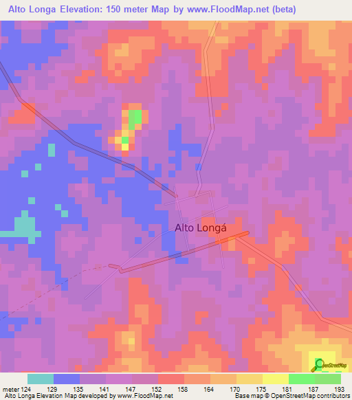 Alto Longa,Brazil Elevation Map