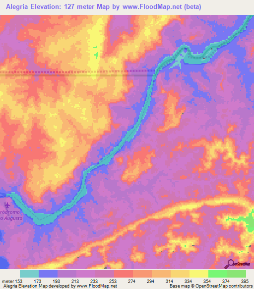 Alegria,Brazil Elevation Map