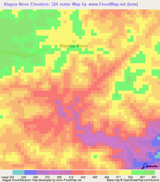 Alagoa Nova,Brazil Elevation Map