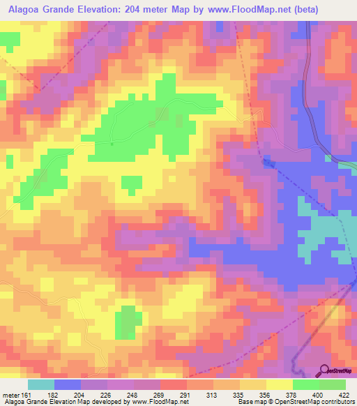 Alagoa Grande,Brazil Elevation Map