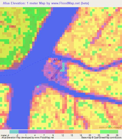 Afua,Brazil Elevation Map